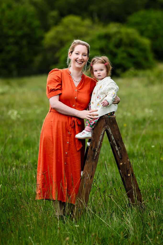 Mum holding her daughter during family photoshoot in Glasgow